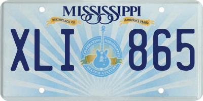 MS license plate XLI865