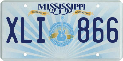 MS license plate XLI866
