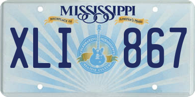 MS license plate XLI867