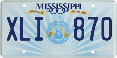 MS license plate XLI870