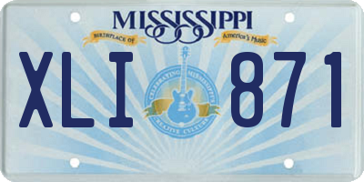 MS license plate XLI871