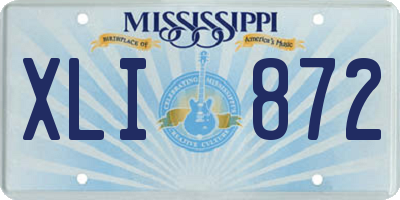MS license plate XLI872