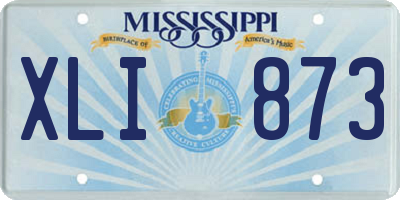 MS license plate XLI873