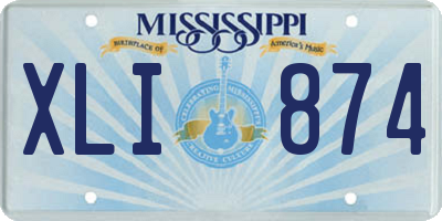 MS license plate XLI874