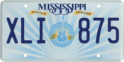 MS license plate XLI875