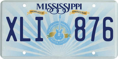MS license plate XLI876