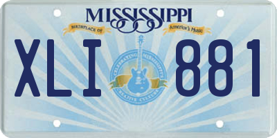 MS license plate XLI881