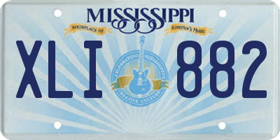 MS license plate XLI882