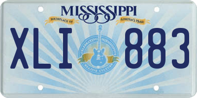 MS license plate XLI883
