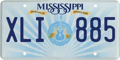 MS license plate XLI885