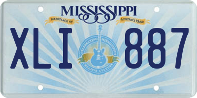 MS license plate XLI887