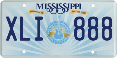 MS license plate XLI888