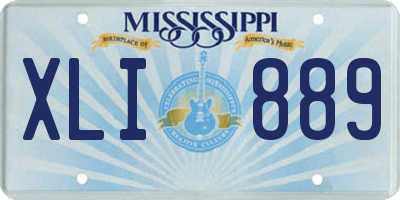 MS license plate XLI889
