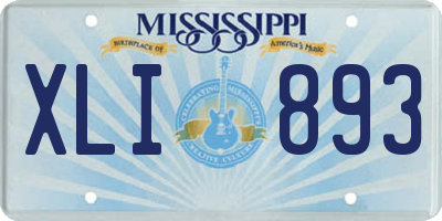 MS license plate XLI893