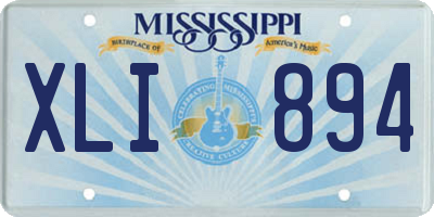 MS license plate XLI894