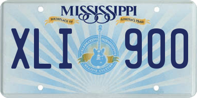 MS license plate XLI900