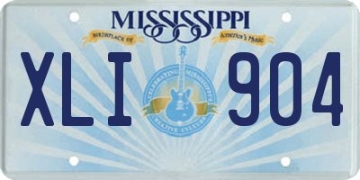 MS license plate XLI904
