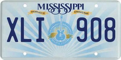 MS license plate XLI908