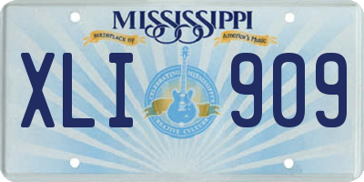 MS license plate XLI909