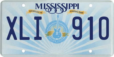 MS license plate XLI910