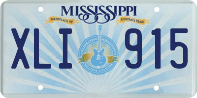 MS license plate XLI915