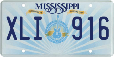 MS license plate XLI916