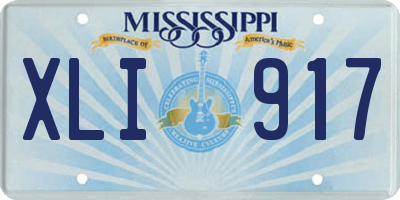 MS license plate XLI917