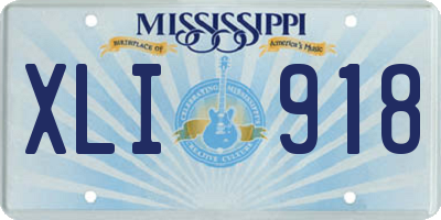 MS license plate XLI918