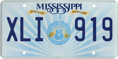 MS license plate XLI919