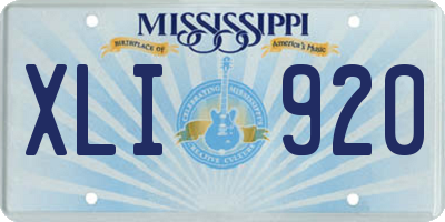 MS license plate XLI920