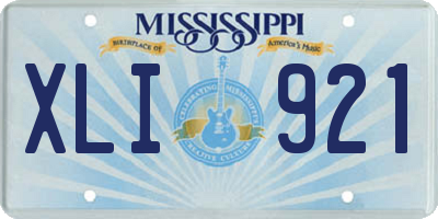 MS license plate XLI921