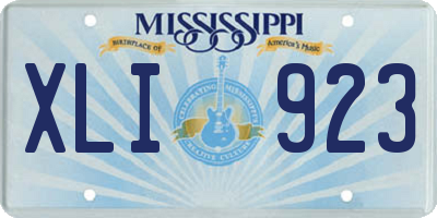 MS license plate XLI923