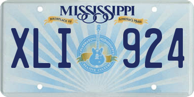 MS license plate XLI924
