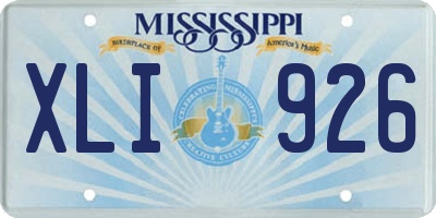 MS license plate XLI926