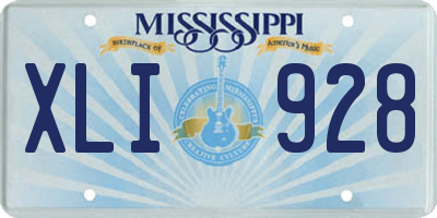 MS license plate XLI928
