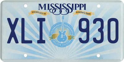MS license plate XLI930