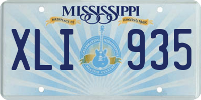 MS license plate XLI935