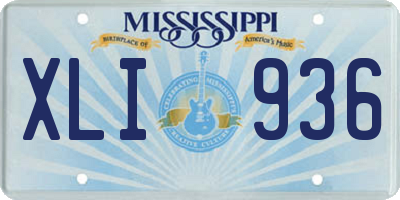 MS license plate XLI936