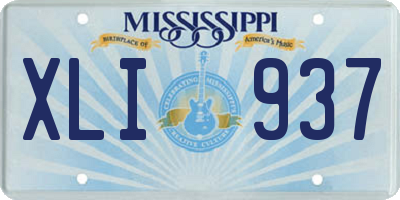 MS license plate XLI937