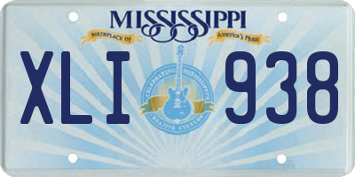 MS license plate XLI938