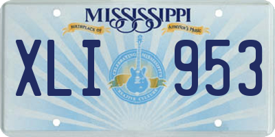 MS license plate XLI953