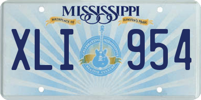 MS license plate XLI954