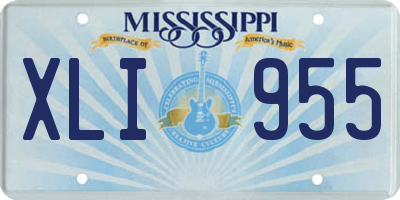 MS license plate XLI955
