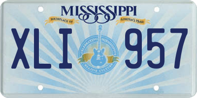 MS license plate XLI957