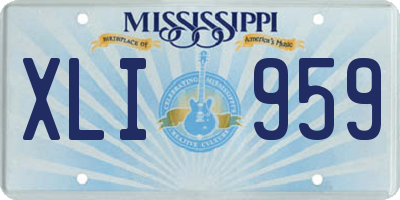 MS license plate XLI959