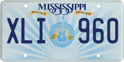MS license plate XLI960