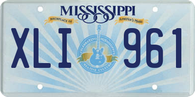 MS license plate XLI961