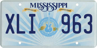 MS license plate XLI963