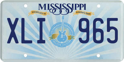MS license plate XLI965