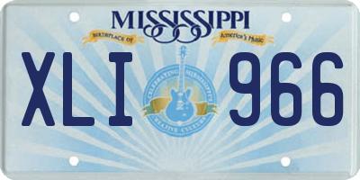 MS license plate XLI966